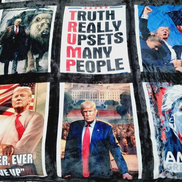 President Trump Blanket 9 Custom Photo Throw Blanket - Picture 14 of 14